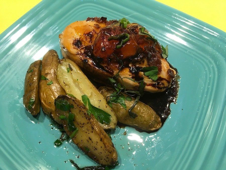 Apricot Chicken with Brie Cheese and Bacon